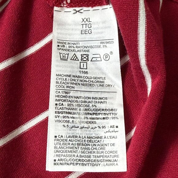 Old Navy Luxe Crew Neck Tunic Top NEW Burgundy Stripe XXL - Picture 7 of 9